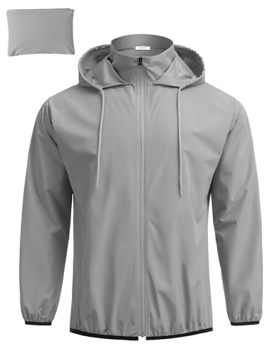 COOFANDY Mens Packable Raincoats For Travel Lightweight Waterproof